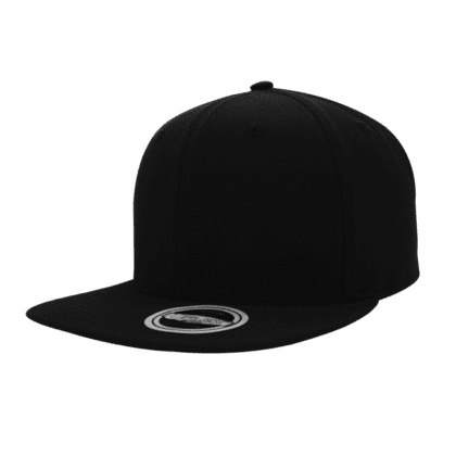 The-Cap-Company-Uflex-6P-Flat-Peak-Strapback-Black