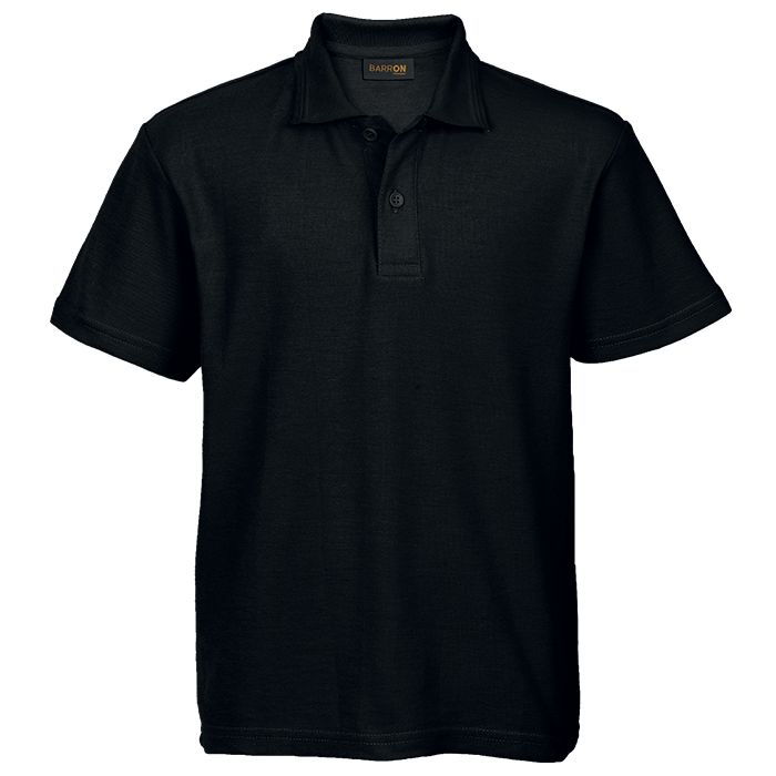 The-Cap-Company-Barron-Pique-Knit-Short-Sleeve-Golfer-Kids-Black