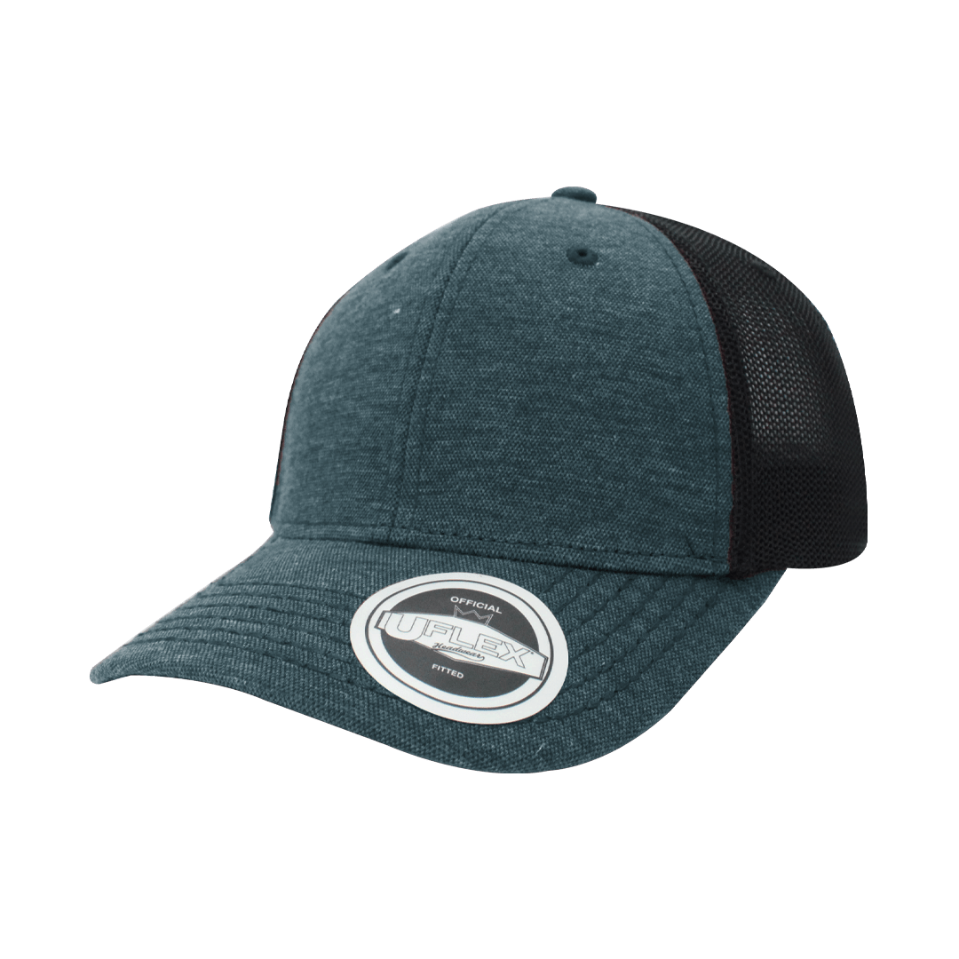 The-Cap-Company-Uflex-6-Panel-Fitted-Trucker-Sea-Blue