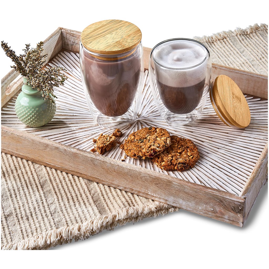 Okiyo Moco Glass & Bamboo Double-Wall Cup - 350ml - Image 15
