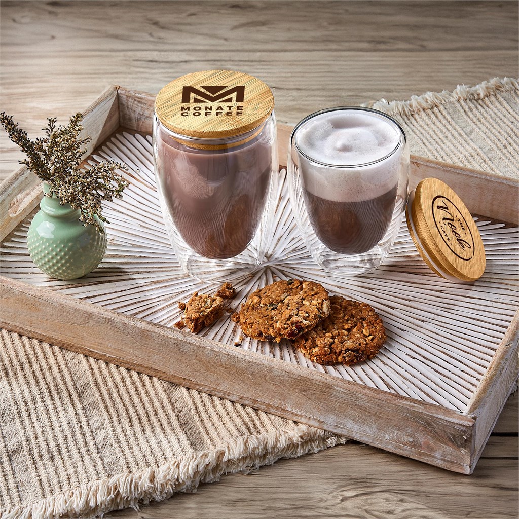 Okiyo Moco Glass & Bamboo Double-Wall Cup - 350ml - Image 16