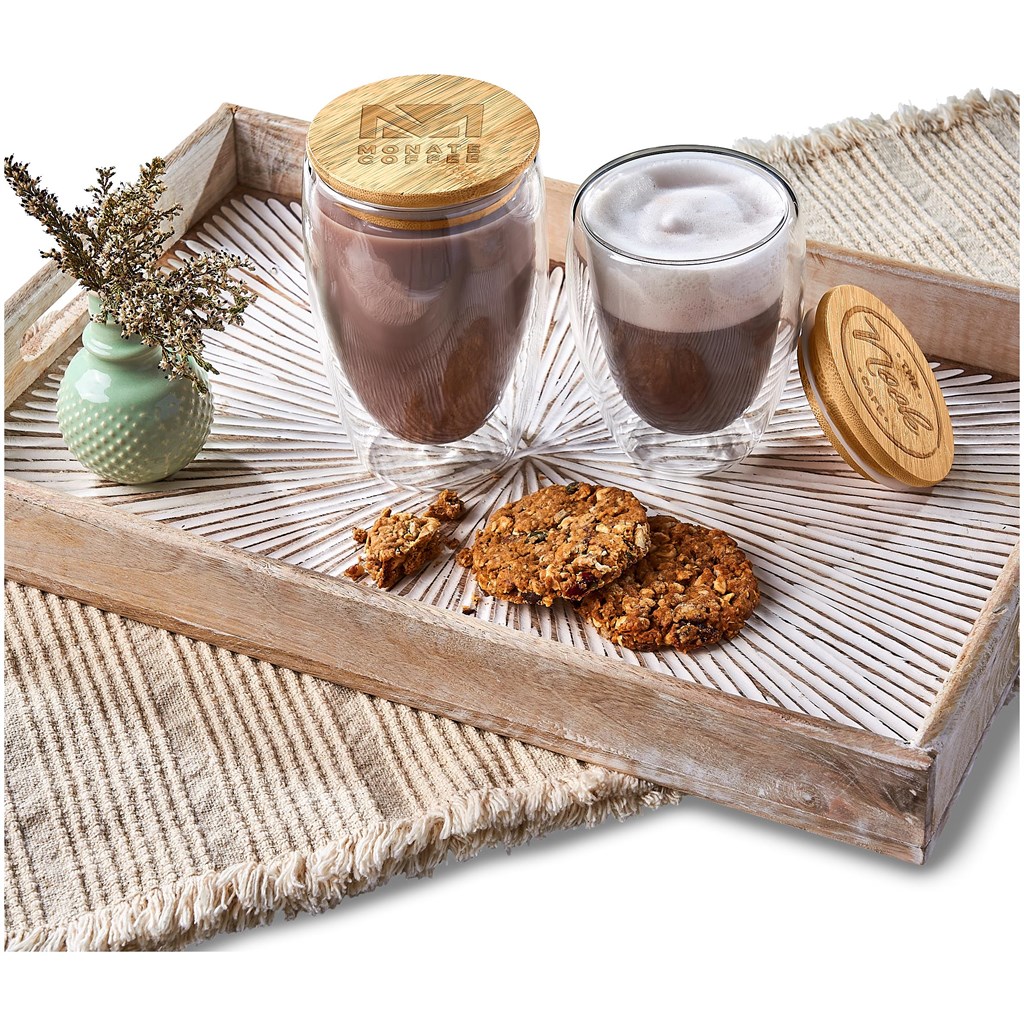 Okiyo Moco Glass & Bamboo Double-Wall Cup - 350ml - Image 14