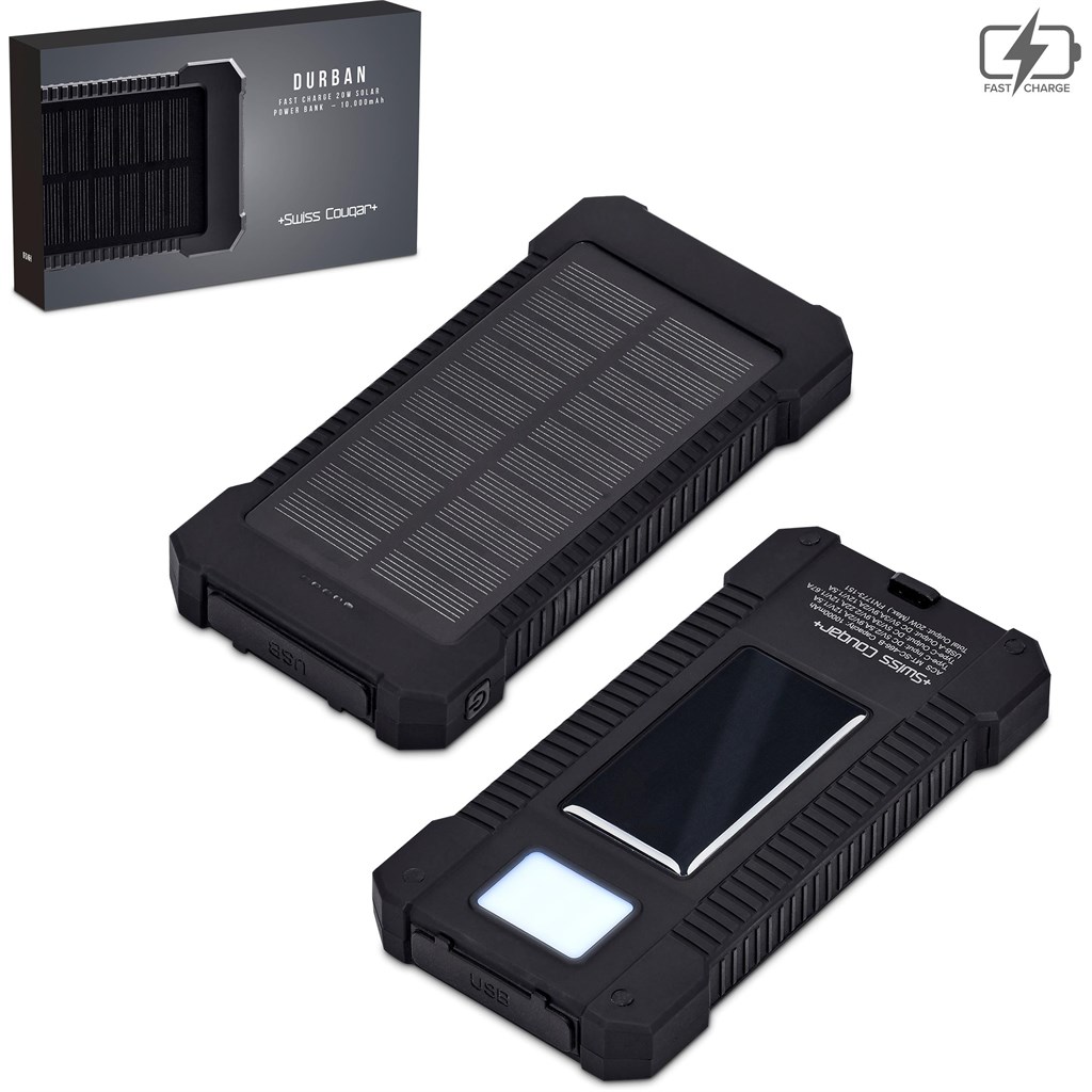 Swiss Cougar Durban Fast Charge 20W Solar Power Bank -10 000mAh - Image 17