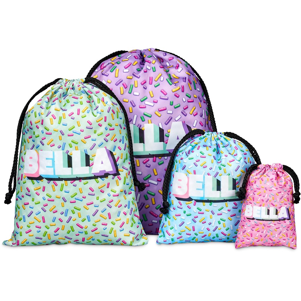 Pre-Printed Sample Hoppla Pacific Maxi Polyester Drawstring Pouch - Image 5