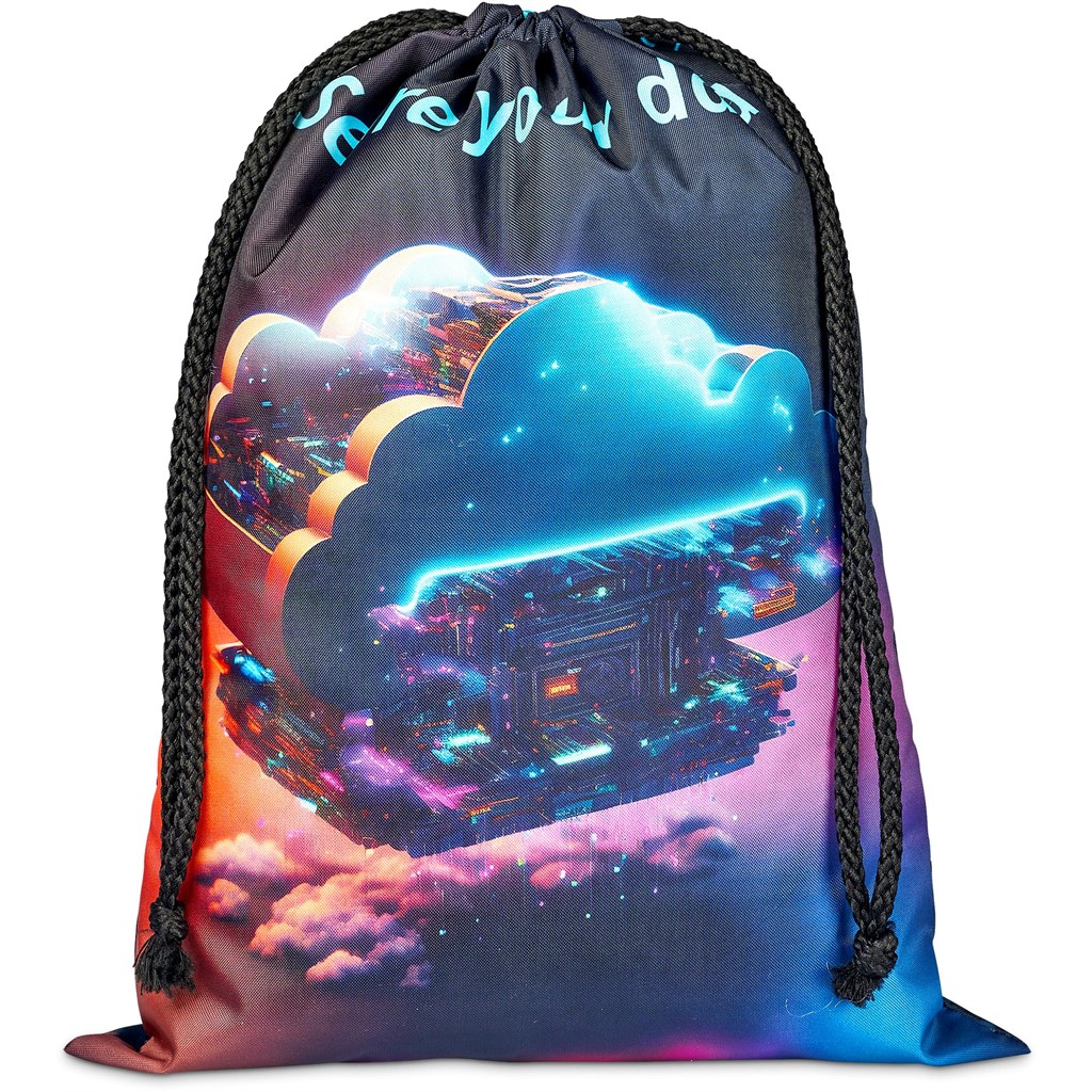 Pre-Production Sample Hoppla Pacific Maxi Polyester Drawstring Pouch - Image 2