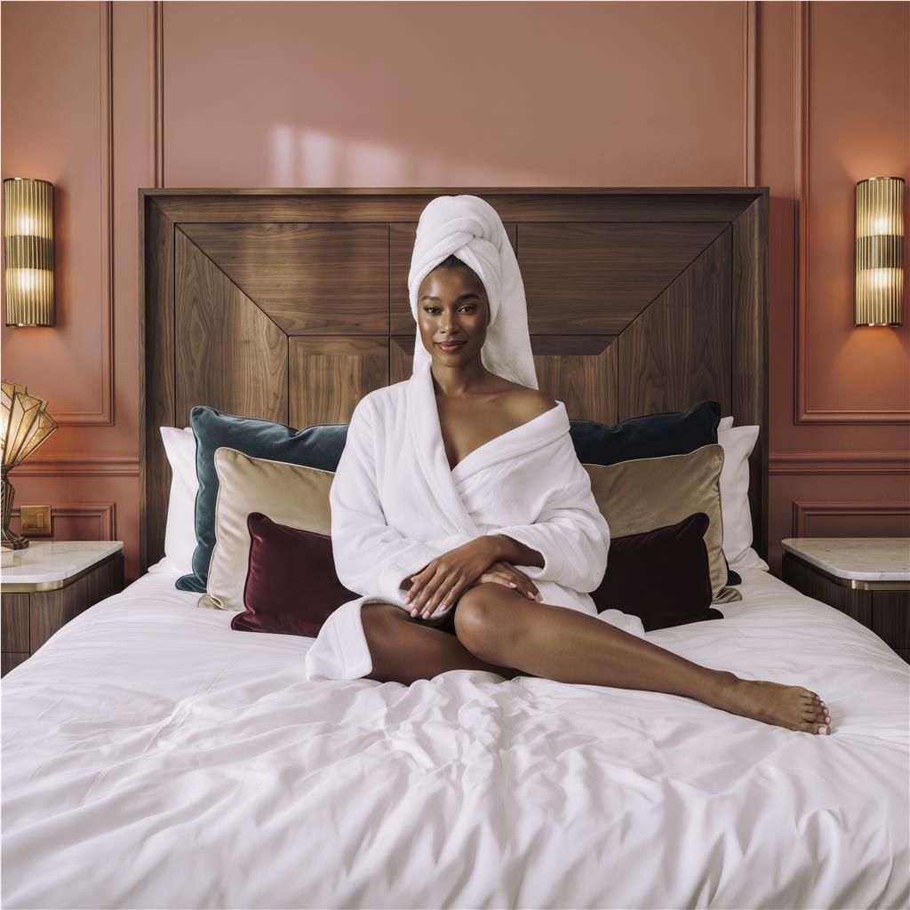 Serendipio Langham Ladies Coral Fleece Bathrobe - Image 3