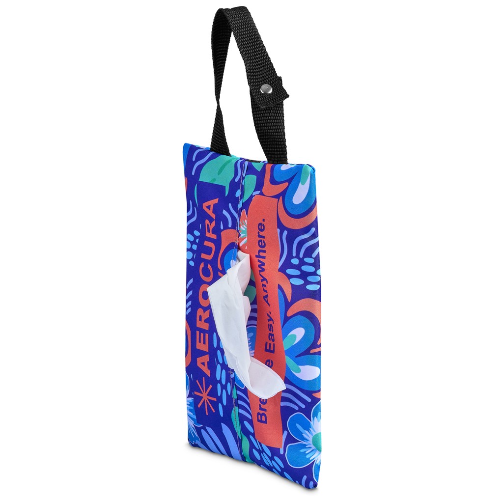 Pre-Production Sample Hoppla Hanki Polyester Travel Tissue Pouch - Image 7